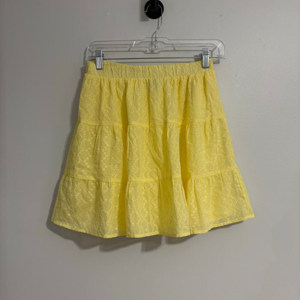 Women's Small Yellow Lace Skirt W/Lining Wild Fable Preppy Fairy Cottage